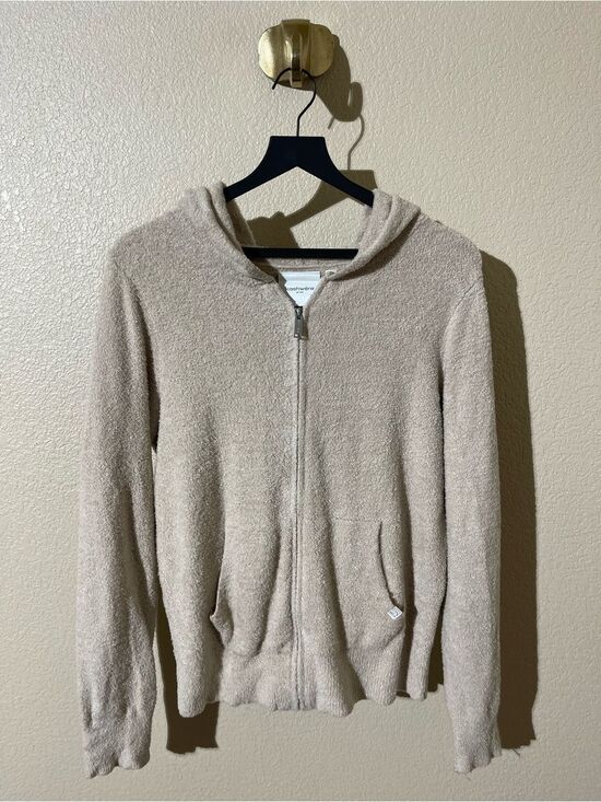Kashwere Tops - Kashwere Cozy Zip Hoodie in Light Taupe